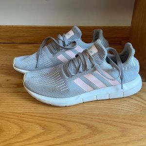Adidas swift runs. Grey and baby pink.